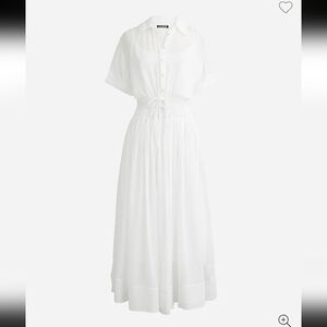 J. Crew White Maxi Sundress with Flutter Sleeves